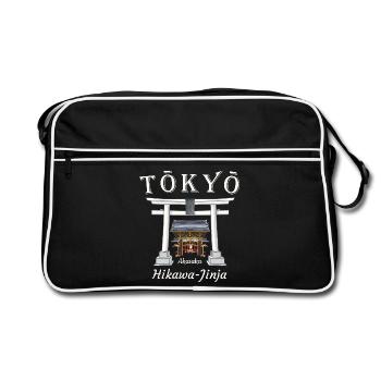 Tokyo, Akasaka Hikawa Jinja, Sanctuaire, Japon - Sac Retro - noir/blanc - Devant