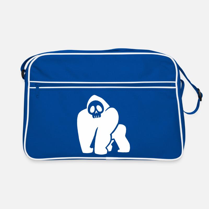 Weißer Gorilla Schädel Retro Tasche