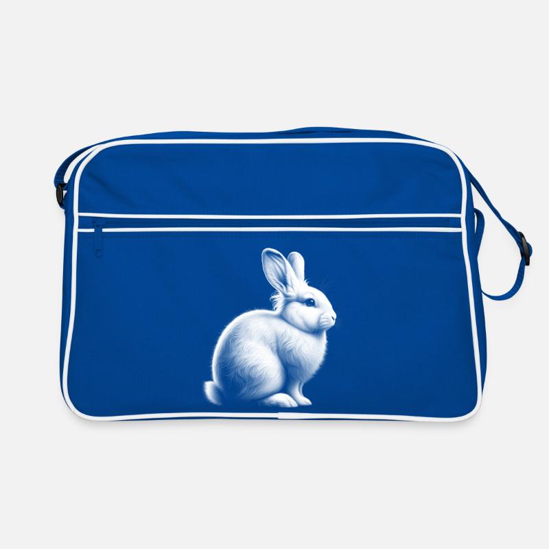 Cute White Rabbit Portrait Retro Bag