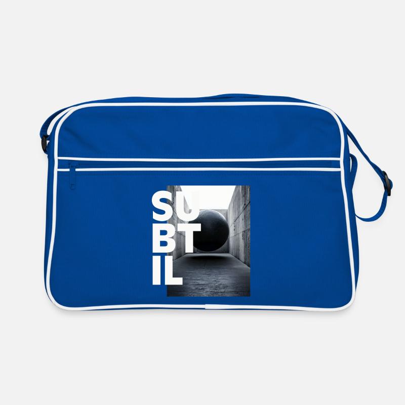 Weightlessness, subtle black and white, graphic design Retro Bag