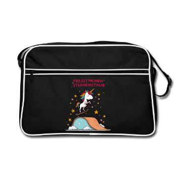 Skateboard Unicorn - Retro Bag - black/white - Front
