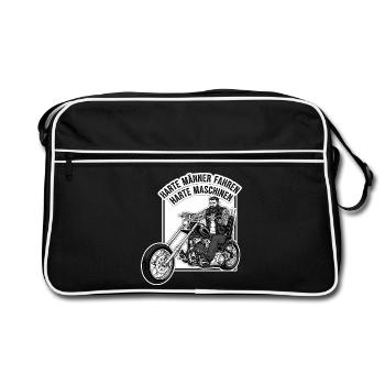 Tough men, hard machines - Retro Bag - black/white - Front