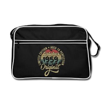 Octobre 1959 Anniversaire Octobre 1959 Octobre - Sac Retro - noir/blanc - Devant