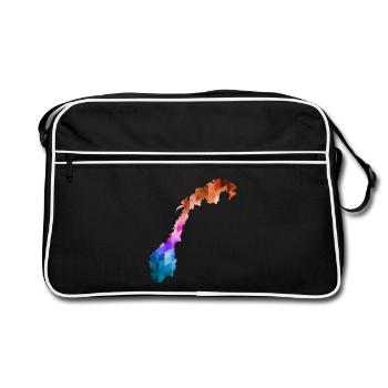 Norvège - Norvège - Norvège - Drapeau - Scandinavie - Sac Retro - noir/blanc - Devant