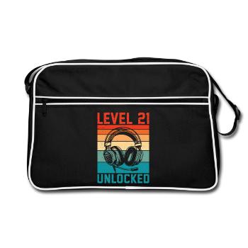 Level 21 Unlocked – 21 Year Gaming Gift - Retro Bag - black/white - Front