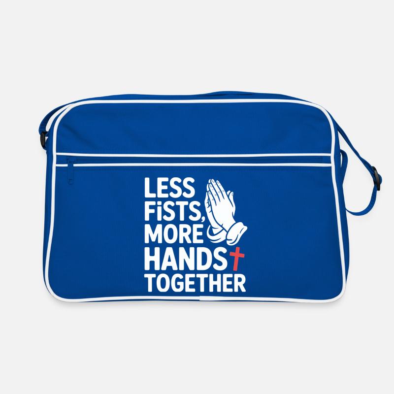 Moins de poings, plus de mains ensemble Prière Sac Retro