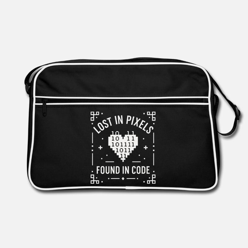 Lost in Pixels - Retro Tasche - Schwarz/Weiß