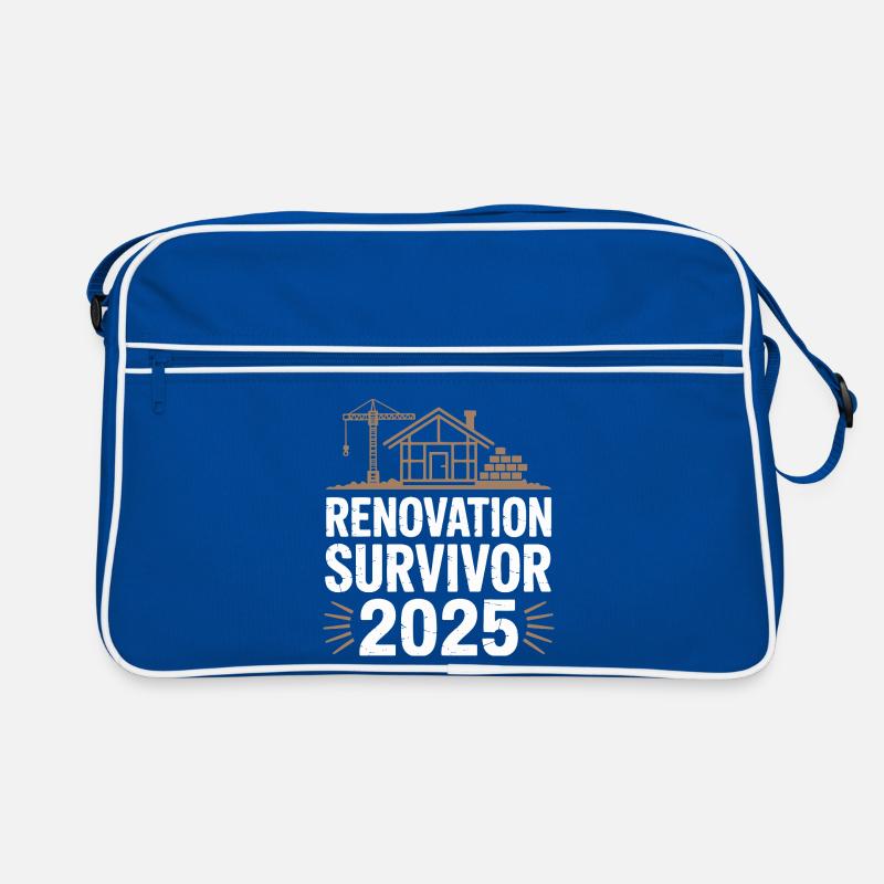 Renovation Survivor 2025 Construction Humor Design Retro Bag