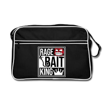 Rage Bait King Online Troll Attention Fun - Retro Bag - black/white - Front