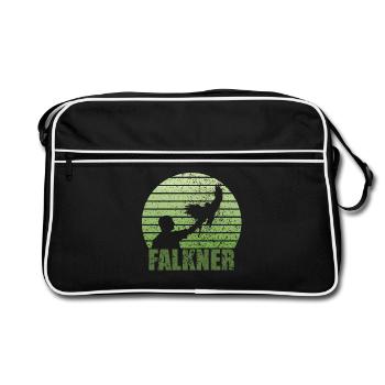 Style grunge fauconier avec oiseau de proie - Sac Retro - noir/blanc - Devant