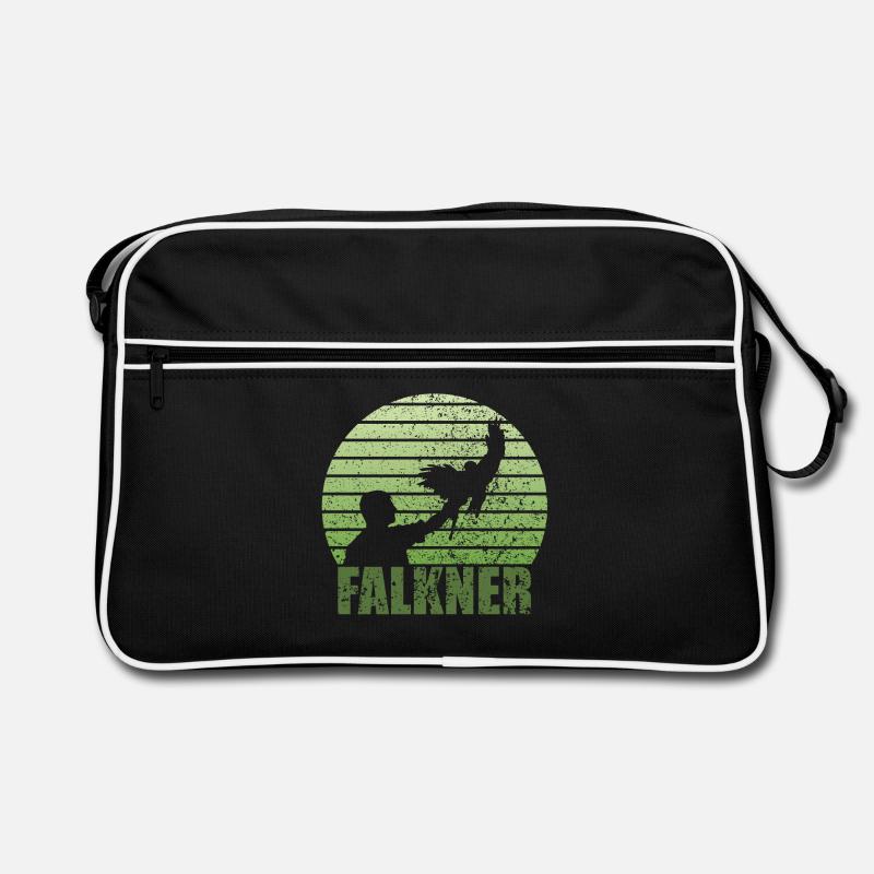 Falkner Grunge Style mit Greifvogel Retro Tasche