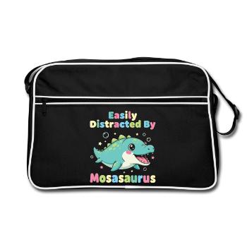 Kawaii facilement distraite par le mosasaurus - Sac Retro - noir/blanc - Devant
