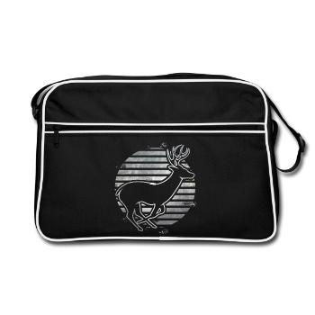 roe deer - Retro Bag - black/white - Front