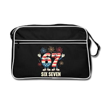 US Flag 67 Memes Six Seven - Sac Retro - noir/blanc - Devant