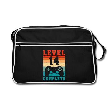 14th Birthday Level 14 Complete 14 Years Gamer - Retro Bag - black/white - Front