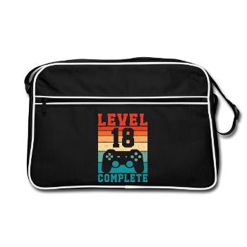 18th Birthday Level 18 Complete 18 Years Gamer - Retro Bag - black/white - Front