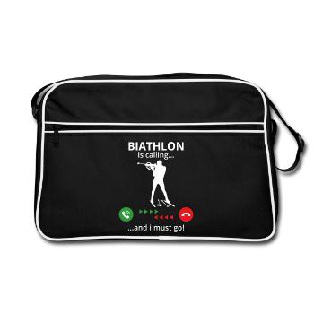 Le biathlon m’appelle et je dois y aller - Sac Retro - noir/blanc - Devant