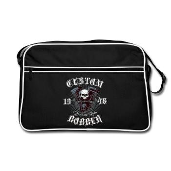 Conception de motos Bobber Chopper - Sac Retro - noir/blanc - Devant