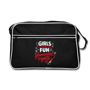 Fund-damental Rights – Strong Women's Statement - Retro Bag - black/white - Front