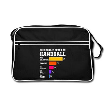 Pourquoi Je Perds Au handball  - Sac Retro - noir/blanc - Devant