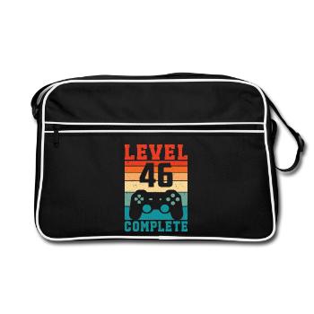 46e anniversaire Niveau 46 Complet 46 ans de joueur - Sac Retro - noir/blanc - Devant