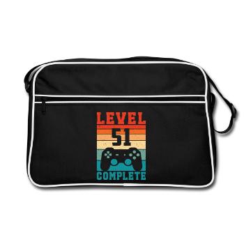 51e anniversaire Niveau 51 Joueur complet 51 ans - Sac Retro - noir/blanc - Devant