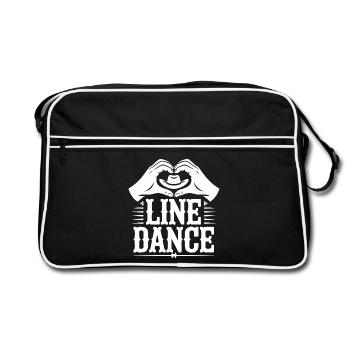 Line Dance Heart Hands Logo - Retro Bag - black/white - Front