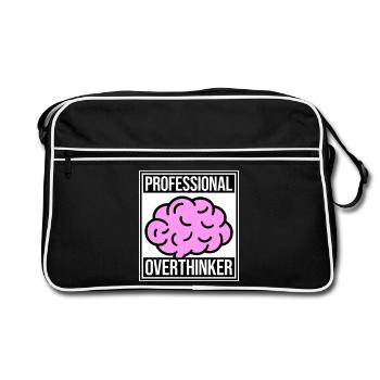 Logo drôle d’anxiété drôle et sombre de la réflexion professionnelle - Sac Retro - noir/blanc - Devant