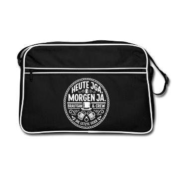 Heute JGA Morgen Ja Braut Crew - Retro Tasche - Schwarz/Weiß - Vorne
