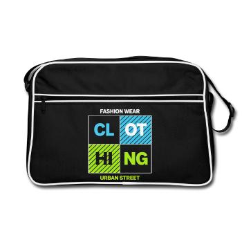 CLOTHING Urban Block — Neon Black - Retro Bag - black/white - Front