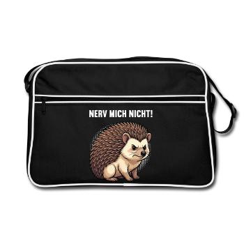 Nerv Mich Nicht Igel Igelliebhaber Igelfan Stachel - Retro Tasche - Schwarz/Weiß - Vorne