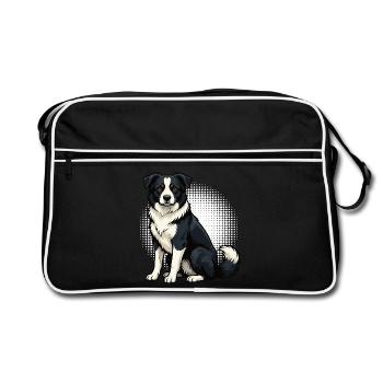 Border Collie Collie Owner Collie Lover - Retro Bag - black/white - Front