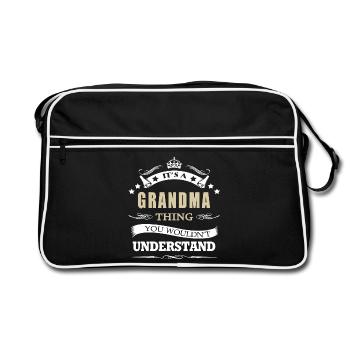 Das ist eine Oma-Sache, die du nicht verstehen würdest. Lustig. - Retro Tasche - Schwarz/Weiß - Vorne