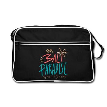 Bali Paradise Surfing Tropical Ocean Wave - Retro Tasche - Schwarz/Weiß - Vorne
