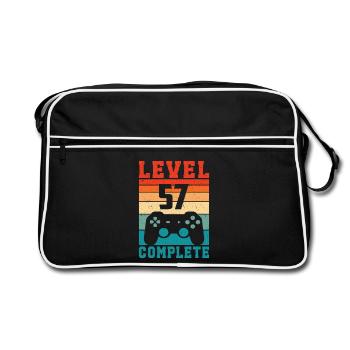 57e anniversaire Niveau 57 Joueur complet 57 ans - Sac Retro - noir/blanc - Devant