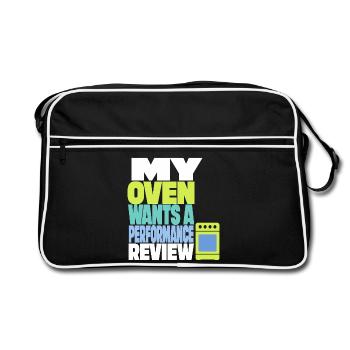 Backen – My Oven Wants a Performance Review - Retro Tasche - Schwarz/Weiß - Vorne