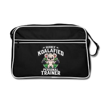 Niedlicher Koala-Fitnesstrainer Fitnesstrainer Kunst - Retro Tasche - Schwarz/Weiß - Vorne