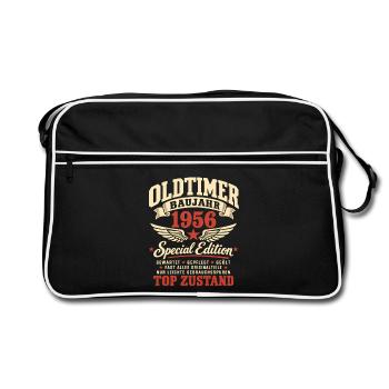 70. Geburtstag Mann Frau 70 Jahre Deko 1956 - Retro Tasche - Schwarz/Weiß - Vorne