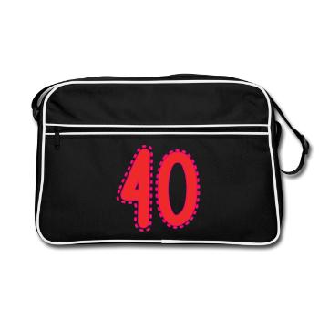 40 - Retro Bag - black/white - Front