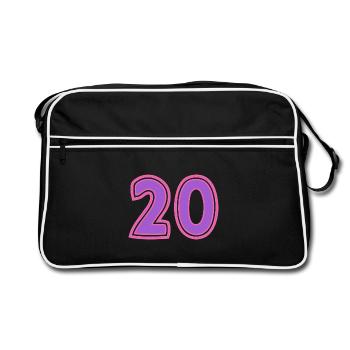 20. 20 ANS. 20e ANNIVERSAIRE. ANNIVERSAIRE 20 ANS. - Sac Retro - noir/blanc - Devant