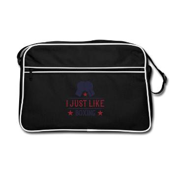 I just like boxing - Retro Tasche - Schwarz/Weiß - Vorne