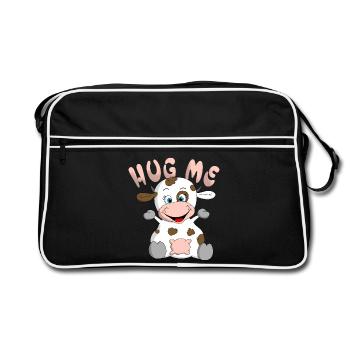 Huh me cow - Retro Bag - black/white - Front