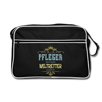 Pfleger Weltretter - Retro Tasche - Schwarz/Weiß - Vorne
