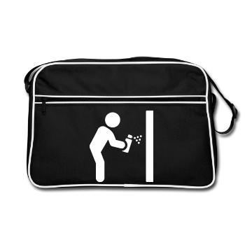 Graffiti Sprayer - Retro Bag - black/white - Front