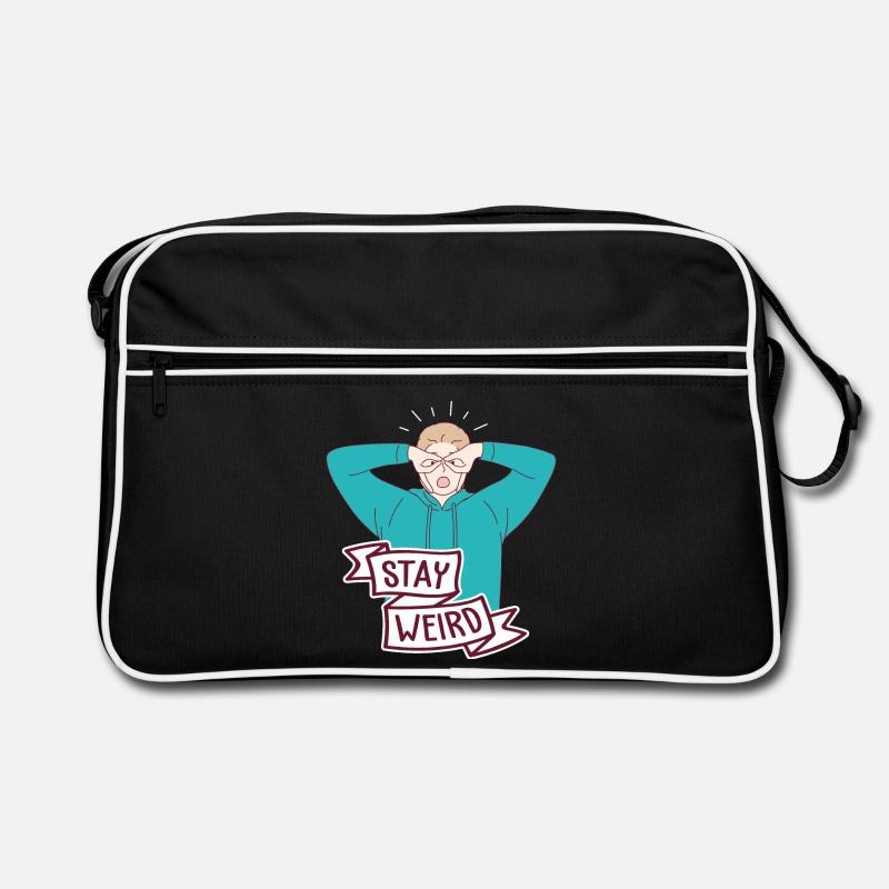 Stay Weird Sensibilisation autisme Différent TDAH - Sac Retro - noir/blanc
