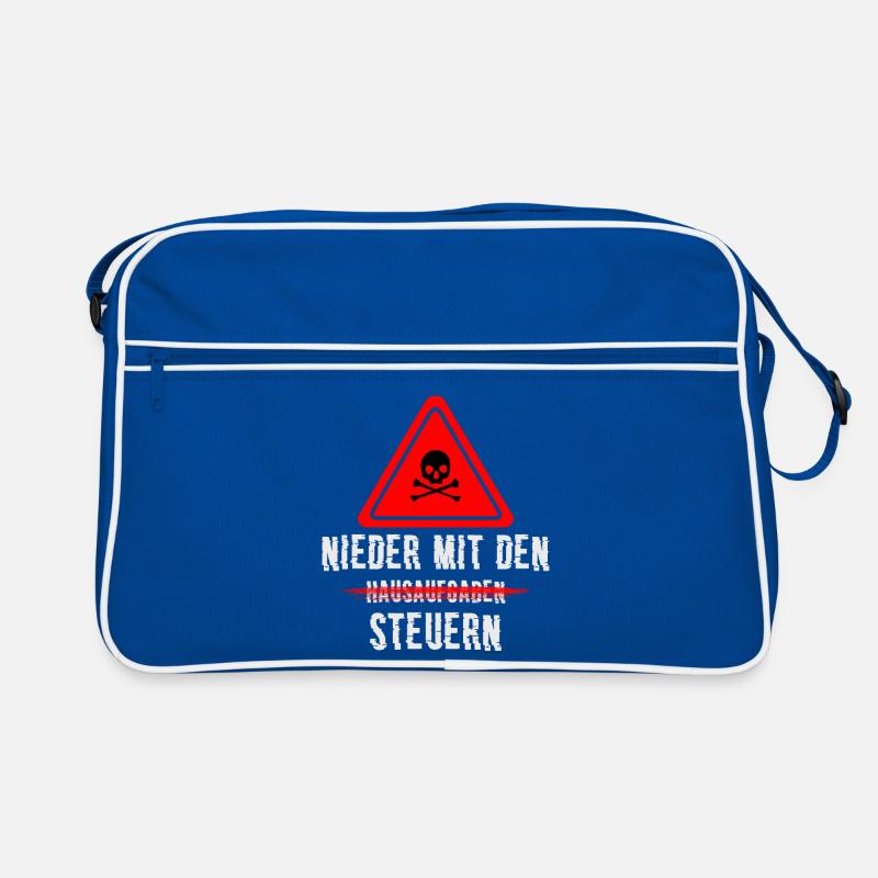Nieder mit den Steuern Retro Tasche