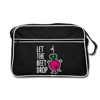 Let the beet drop, beat drop EDM DJ Dance Music - Retro Bag - black/white - Front