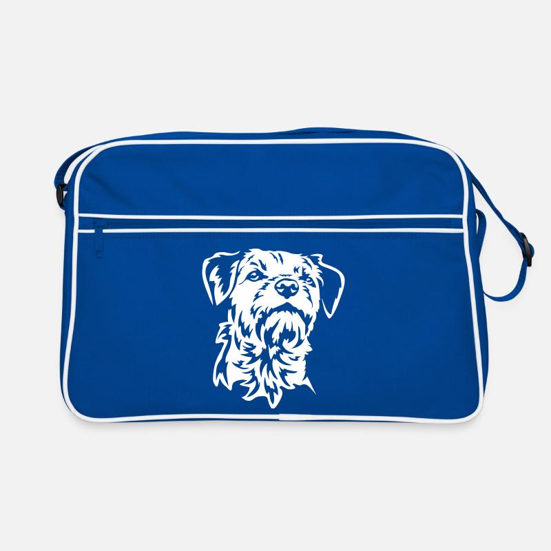 Border Terrier Kopf "Black Edition" Retro Tasche