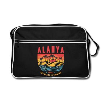 Alanya Turkey vintage beach design - Retro Bag - black/white - Front