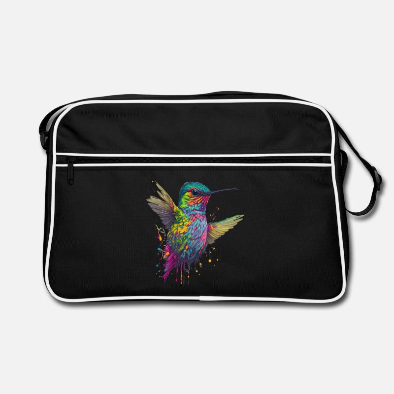Explosion de couleurs Hummingbird Artwork Sac Retro